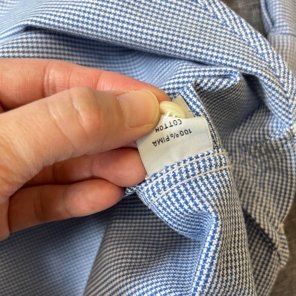 Psycho Bunny Check Button Down Long Sleeve Shirt - Men's Size L - Blue - Picture 6 of 11